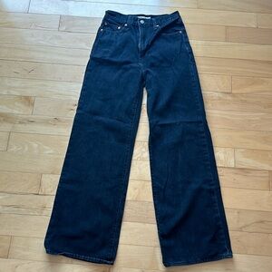 Levi's Women's Ribcage Wide Leg Jeans sz 28 black